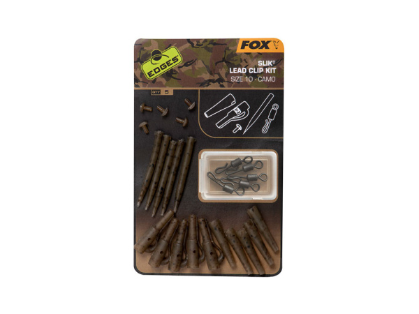 Fox EDGES Camo Slik Lead Clip Kit (Size 10) Size 10 x5