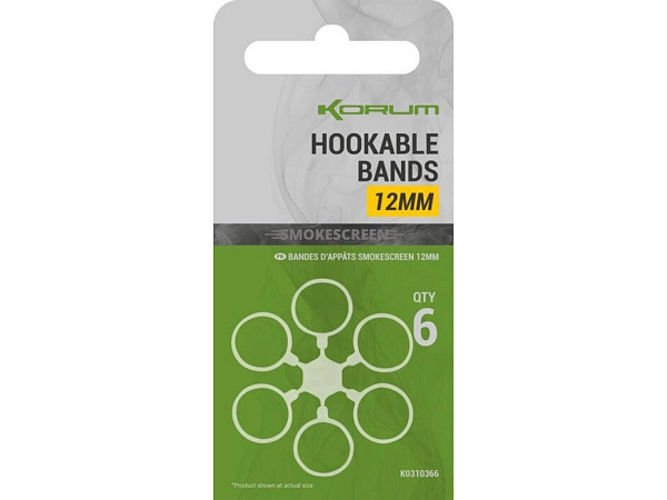 KORUM - Kroužky Smokescreen Hookable Bands 6ks, 12mm