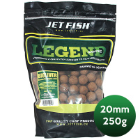 JET FISH - Boilie Legend 20mm 250g - žlutý impuls Ořech/javor