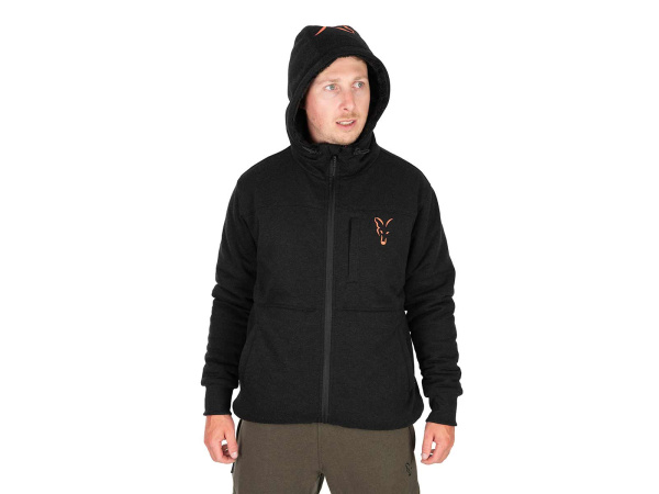 Fox Collection Sherpa Jacket Black & Orange