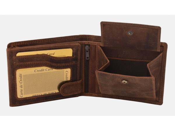 MERCUCIO - Set kožený opasek a kožená peněženka - vzor Kapr Lysec - pap. krabička