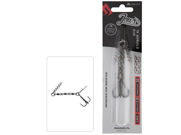 MIKADO - Jaws Evo Stinger XL - 30kg - Vel. 1/0 - 2 ks
