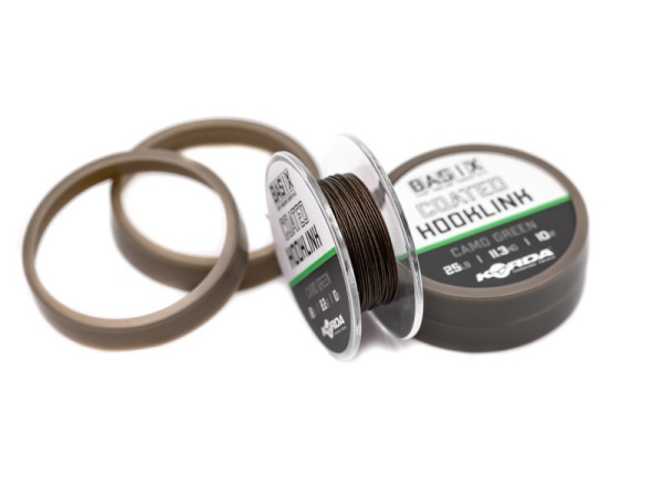 KORDA Návazcová Šňůrka Basix Coated Hooklink Camo Green 10 m 25 lb