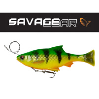 SAVAGE GEAR - Nástraha 4D Line thru pulse tail roach s trojháčkem 18cm / 90g -  Firetiger - VÝPRODEJ!