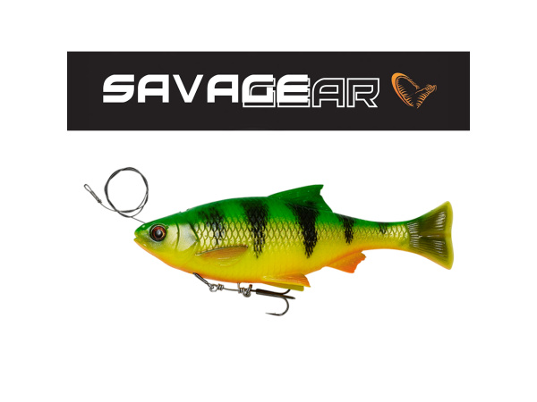 SAVAGE GEAR - Nástraha 4D Line thru pulse tail roach s trojháčkem 18cm / 90g -  Firetiger - VÝPRODEJ!