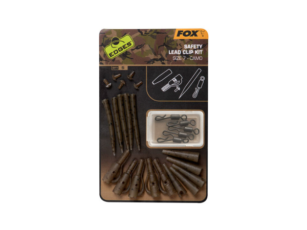 Fox EDGES Camo Safety Lead Clip Kit (Size 7) Size 7 x5