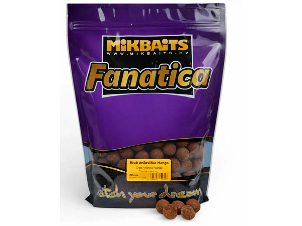 Mikbaits Boilie Fanatica Krab Ančovička Mango
