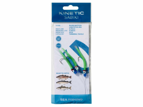 Kinetic - Návazec Sabiki Glow Baitfish Lightstick 115cm 0,70mm vel. 4/0