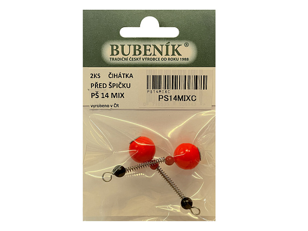 Bubeník - Číhátko před špičku 14mm, 2ks barva červená Výprodej