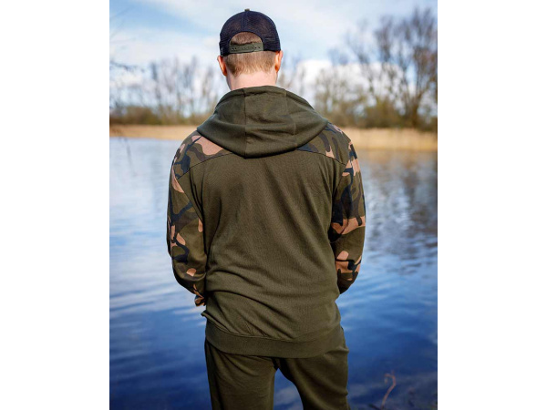 Fox LW Khaki/Camo Split Zip Hoody