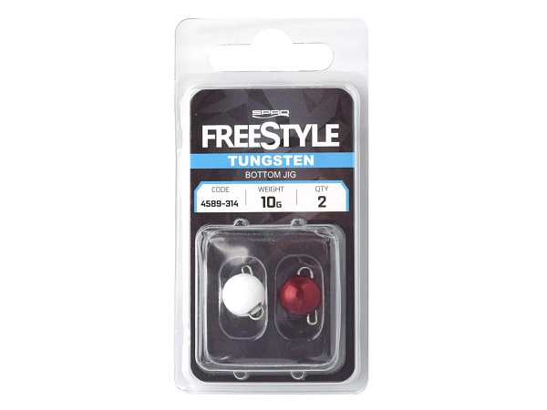 Freestyle - Wolframová čeburaška Tungsten Bottom Jigs White/Red 5g 2ks 