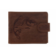 MERCUCIO - Set kožená peněženka a klíčenka - vzor Kapr šupináč + dřevěná krabička