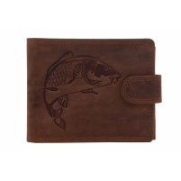 MERCUCIO - Set kožená peněženka a klíčenka - vzor Kapr šupináč + dřevěná krabička